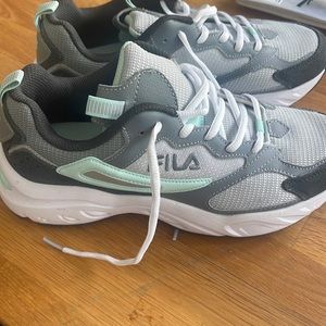 Fila gray and turquoise sneakers